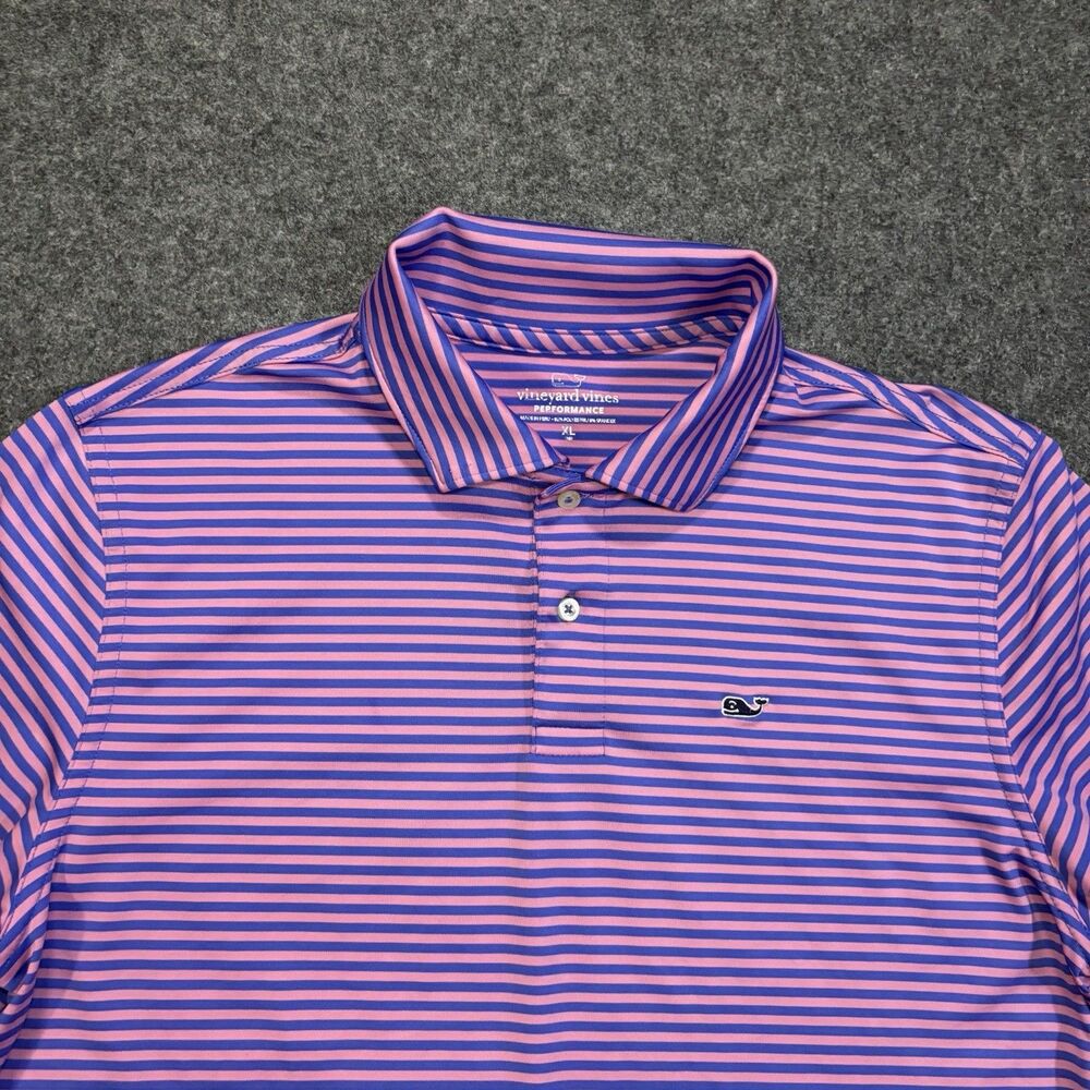 Vineyard Vines Performance Polo Shirt Youth XL Striped Short Sleeve
